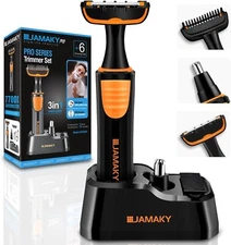 3-in-1 Beard Trimmer Set - Grooming Kit for Nose Beard Facial Hair with Stand