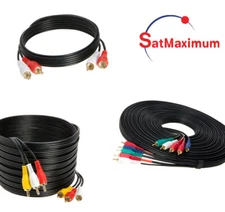 2RCA, 3RCA, 5RCA M/M Stereo Audio/Video Cable TV DVD Blu-ray PC Multipack - LOT