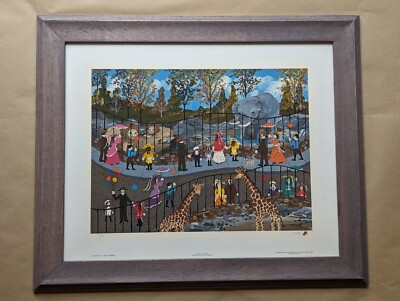 Limited Framed & Signed MRS. B Sunday at the Zoo Print 177/950 1985