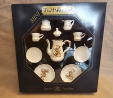 New MJ Hummel Mini Porcelain Tea Set "Little Boy with Umbrella"