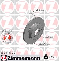 2X Zimmermann 430.1487.20 Bremsscheibe FüR Opel Suzuki