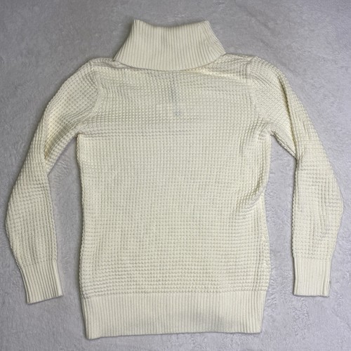 Maglione Calvin Klein panna collo tartaruga bottoni oro maglia media bolla nuovo con etichetta - Foto 9 di 12