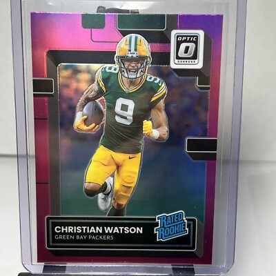 2022 Optic Christian Watson Pink Holo Rated Rookie Prizm