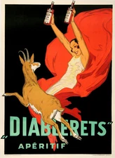 Lady Girl Goat Bitter des Diablerets Drink Aperitif Vintage Poster Repro FREE SH