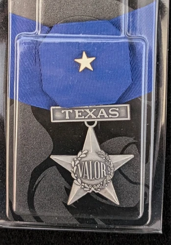 Texas Lone Star Medal of Valor - New in Original Packaging - Moiré Neck Ribbon