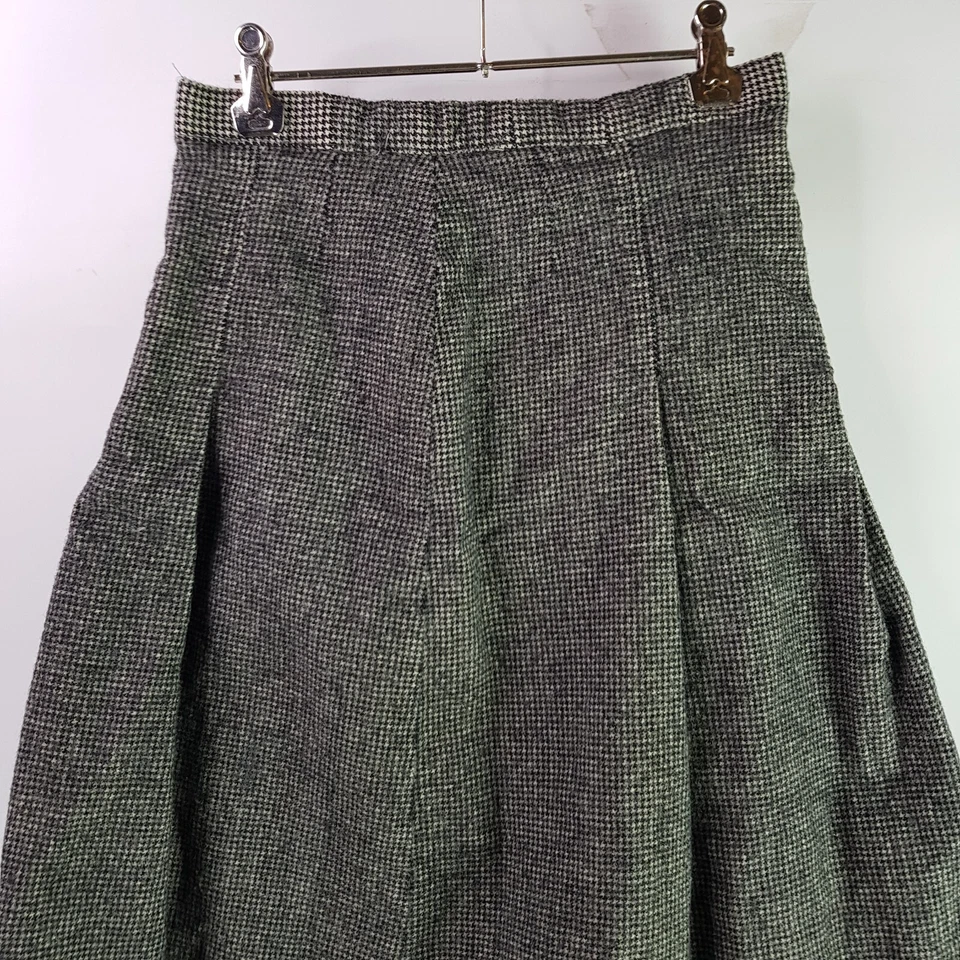 Falda de lana pata de gallo New Yorker para mujer talla 10 gris plisada línea A hasta la rodilla Foto 2 de 4