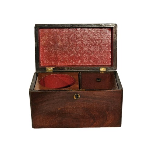 An Antique Regency Period Mahogany Tea Caddy with Fitted Interior - Picture 2 of 12