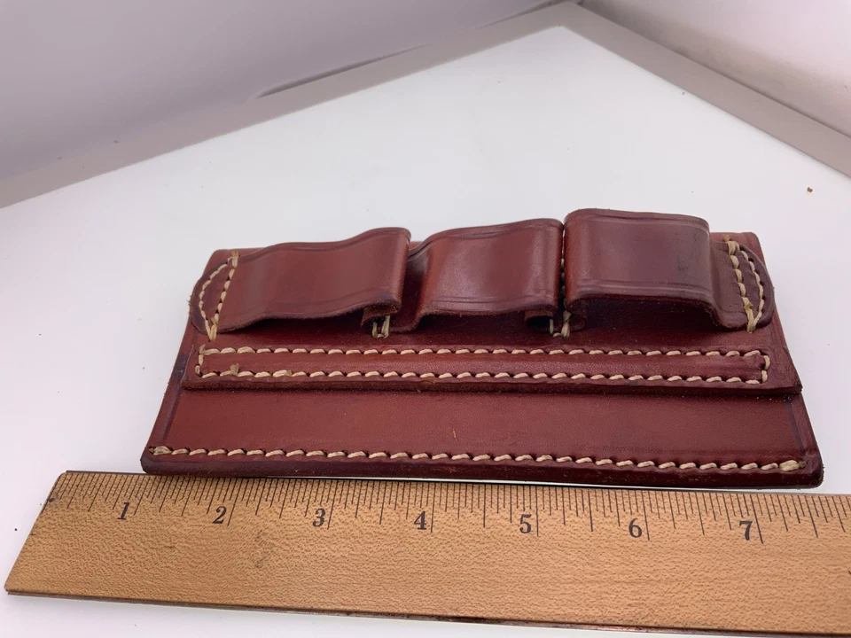 Triple K 6 Escopeta Shot Shell Cinturón Bolsa Cuero 12 Calibre Marrón Slide Carrier Foto 4 de 4