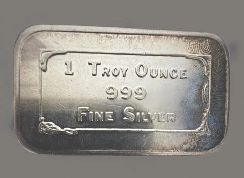 Vintage International Silver Ltd Inc 1 oz .999 Fine Silver Bar Three Globe Logo