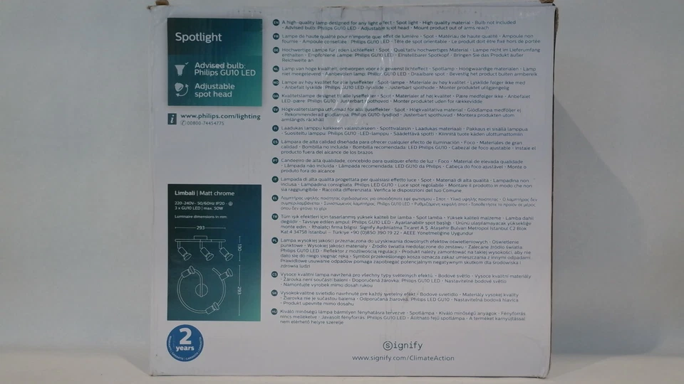 Philips Essentials Limbali Spot Bar/Tubo Luce - Nichel Argento GU10 - Immagine 2 di 4