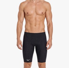MIZUNO EXER SUIT MEN'S JAMMER SWIMSUIT Size 28 Black Competitive Swim