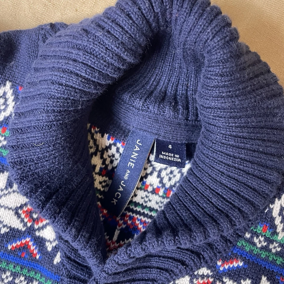 Cárdigan suéter Janie And Jack The Holiday Train niño pequeño talla 4 Foto 2 de 4