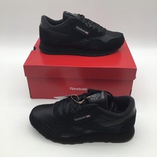 Reebok Kids CL Classic Nylon Running Shoes Black Size 4 US Youth Sneakers New