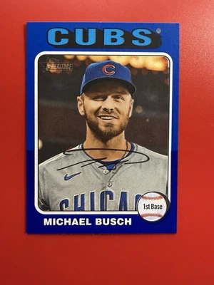 2024 Topps Heritage High Number #537 Michael Busch Blue Border - Image 1 of 2