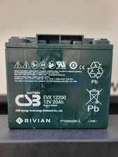 RIVIAN CSB EVX12200 RIT RIS 225 Control Module Lead- Acid AGM Non- Spill.Battery