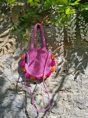 Schultertasche Strandtasche Pink mit Orange Trend  Einkaufstasche Yehwang
