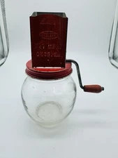 Vintage Androck Nut Meat Chopper with Hazel Atlas Glass Jar