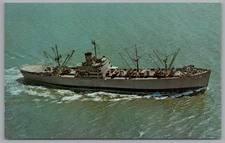 Postcard Navy Ship USS Hyades AF-28 Supply Ship
