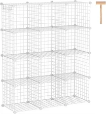 C&AHOME Wire Cube Storage, 12-Cube Storage Organizer Metal, C Grids Storage Bins