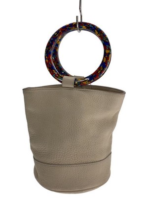 SIMON MILLER handbag, leather, plain white