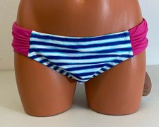 Profile Blush by Gottex Castaway Contrast Bikini Bottom Navy Blue Size Medium -
