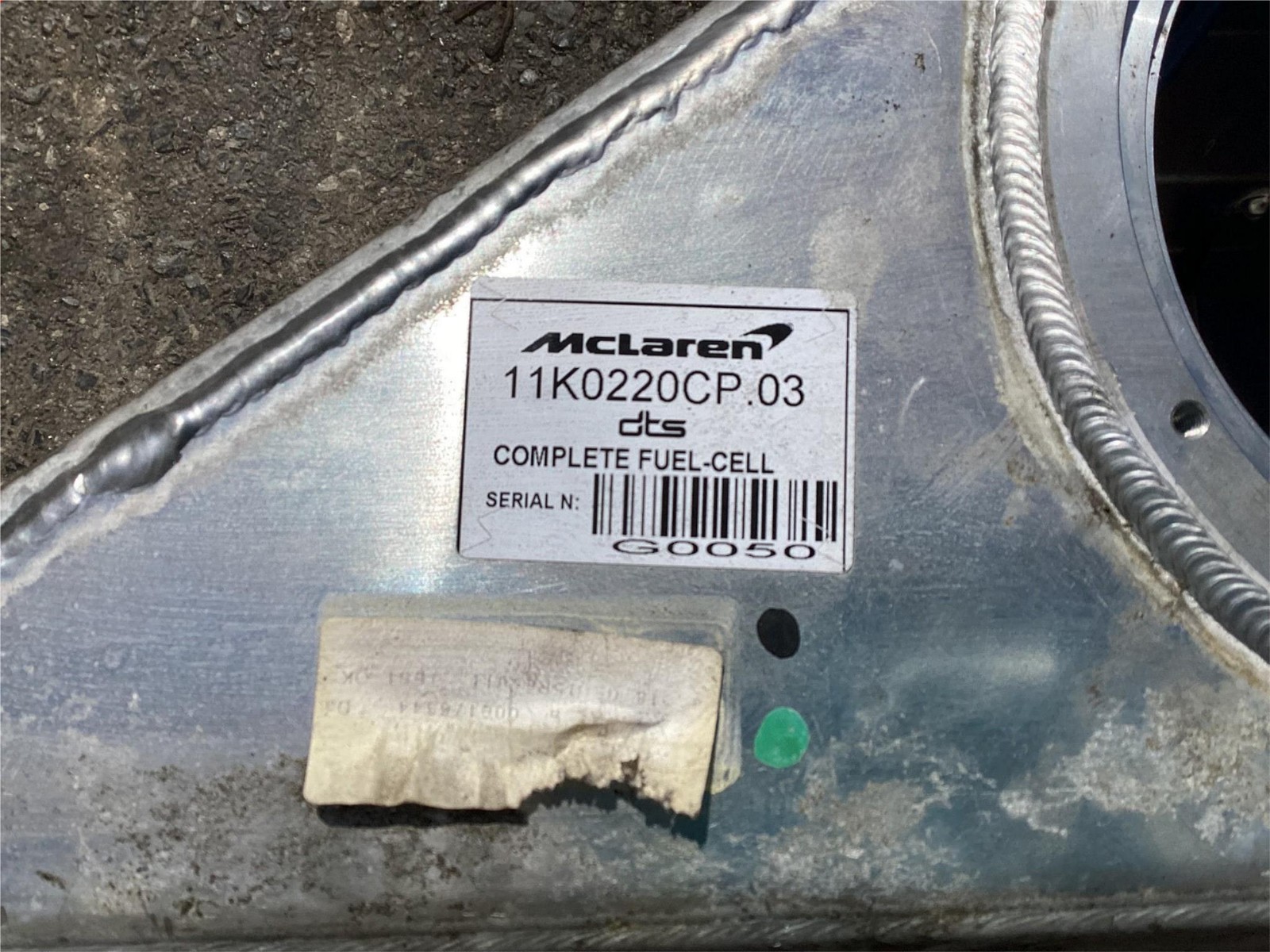 McLaren 650S 2016 Fuel Gas Tank Reservoir 15 - 17 :Y