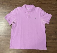 Vineyard Vines Polo Shirt Mens Large Purple Classic Fit Whale Logo Pique Golf