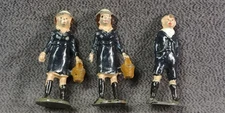 3 Johillco England Lead Toy Boy Girl Toy Lead Figure Hand Painted Original Lot
