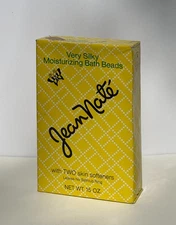 NIB New Old Stock Jean Nate Very Silky Moisturizing Bath Beads 15oz Box