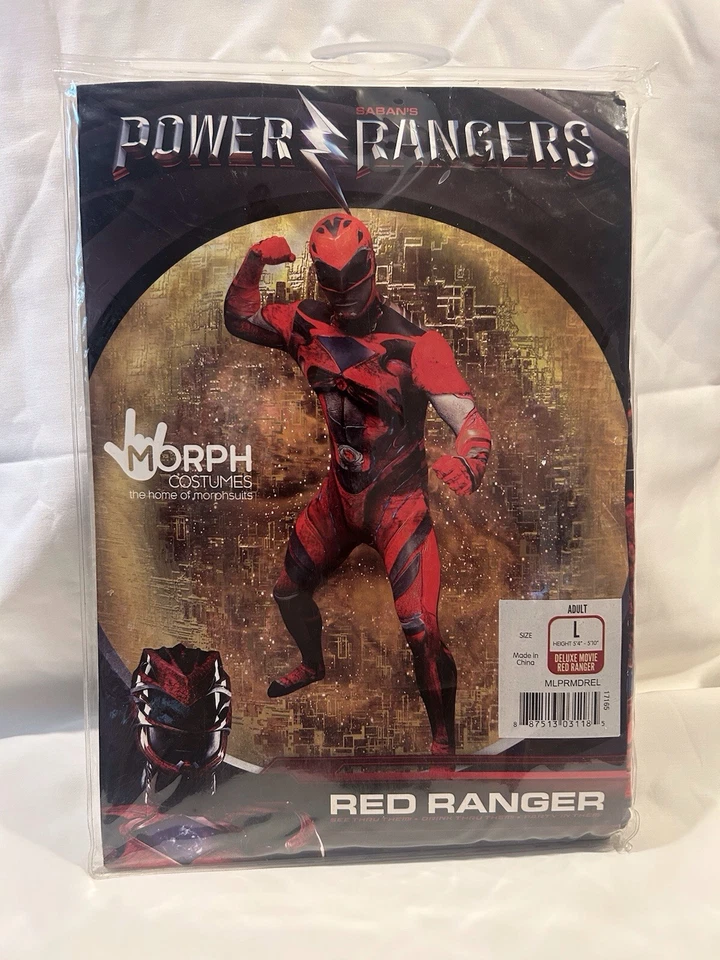 Disfraz de superhéroe Power Ranger Morphsuit rojo de lujo para adultos - grande - nuevo Foto 3 de 4