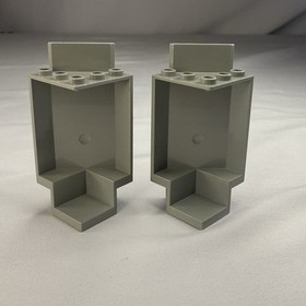 LEGO Panel 3x3x6 Corner Brick Scattered - Old Light Gray - # 2345pb05 - Lot of 2