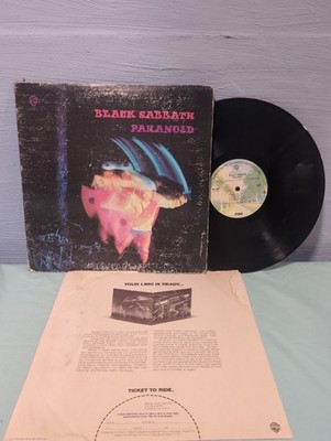 Black Sabbath Paranoid LP Warner Bros WS 1887 Burbank Label Vintage Rock Vinyl