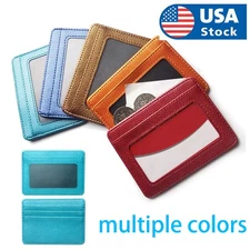 Mens Slim Leather Wallet Card Holder Front Pocket Wallets Credit ID Pocket Thin