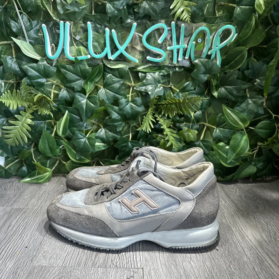 HOGAN Sneakers Women's 7.5 Gray Chunky Suede Leather Low Top - Image 4 of 4