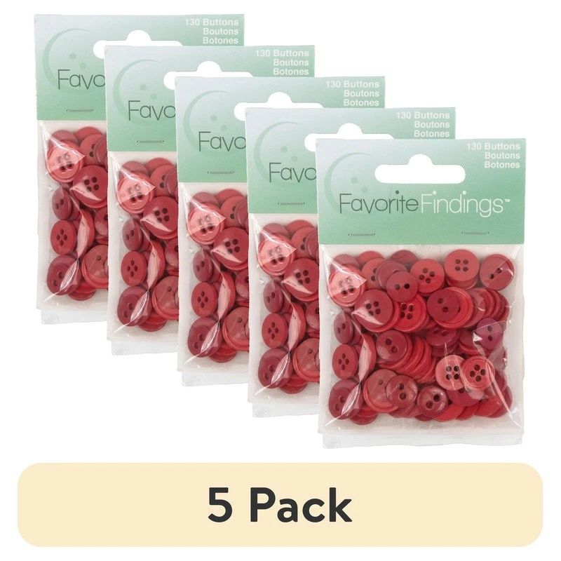 Round Red Buttons Set 130 Resin Acrylic 2-Hole 4-Hole Craft Sewing Supplies New - Image 2 of 4