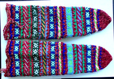 BULGARIAN WOOLEN SOCKS Hand Knitted Trad Unisex NEW NOS VNT Small Folk SALE