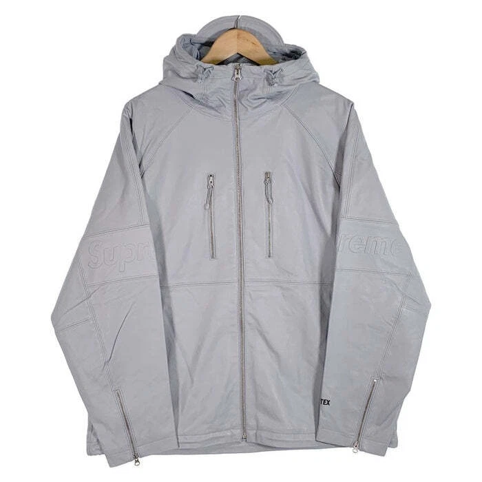 Veste en cuir Supreme 22SS GORE TEX agneau zippée gris taille L d'occasion