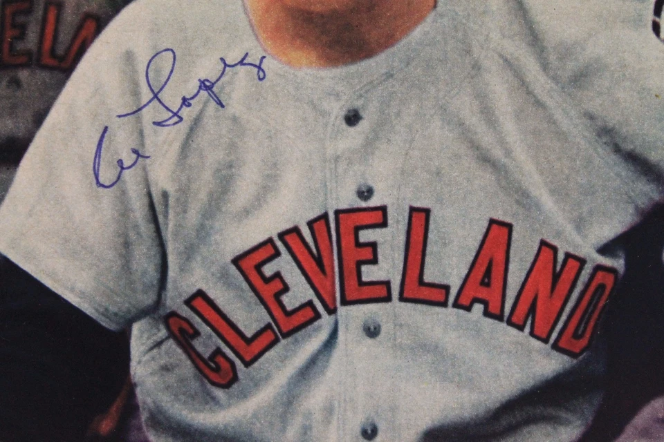 Foto de revista firmada autografiada de Al López (d.2005) entrenador de los Indios de la corte 8x10 17F Foto 3 de 3