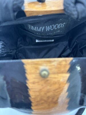 Designer Timmy Woods of Beverly Hills Calico Cat Acacia Wood Purse