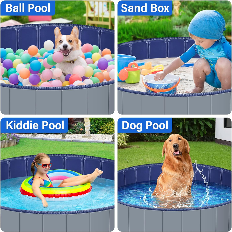 Dog Pool for Small Dogs, Plastic Pool for Kids, Dog Tub for Small Dogs