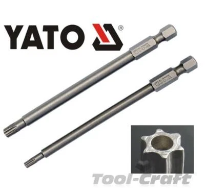 YATO YT-0492 long 100mm torx security screwdriver bits set of 2 T20&T30 S2 steel
