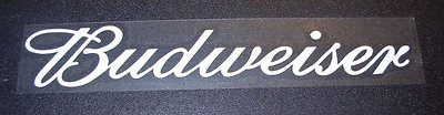 BUDWEISER White Banner Script Logo budweiser STICKER decal craft beer brewing O
