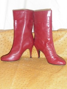 bottes cuir rouge