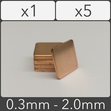 Copper Shim 15mm x 15mm Heatsink Thermal Pad GPU CPU Laptop - 0.3mm to 2.0mm