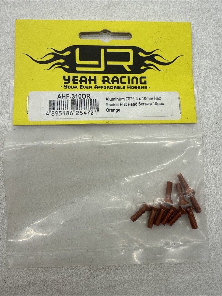 NEW Yeah Racing Alum 7075 3x10mm Hex Socket Flat Head Screws 10 ORFREE US SHP B9