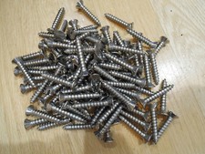 #12 x 1-1/4" Slotted Flat Head Wood Screws Marine Stainless Steel Qty 100