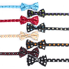 Men Pre-tied Polka Dots Bow Tie Wedding Business Tuxedo Shirt Bowtie