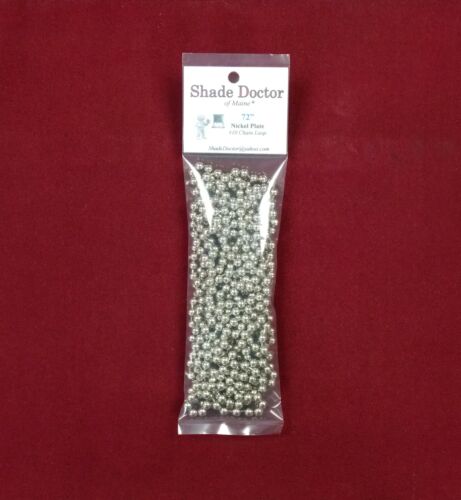 #10 NICKEL Plate METAL BEAD CHAIN for CLUTCH ROLLER WINDOW SHADES - 72" Loop - Picture 2 of 2