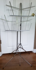 Hamilton Music Stands No. 400N Metal Chrome- adjustable Height- Lot of 2