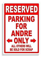 Personalized Parking Sign Wall Decal Metal Sign No Parking Customized Andre